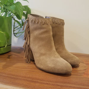 MIA Suede Fringe Ankle Boots Size 7